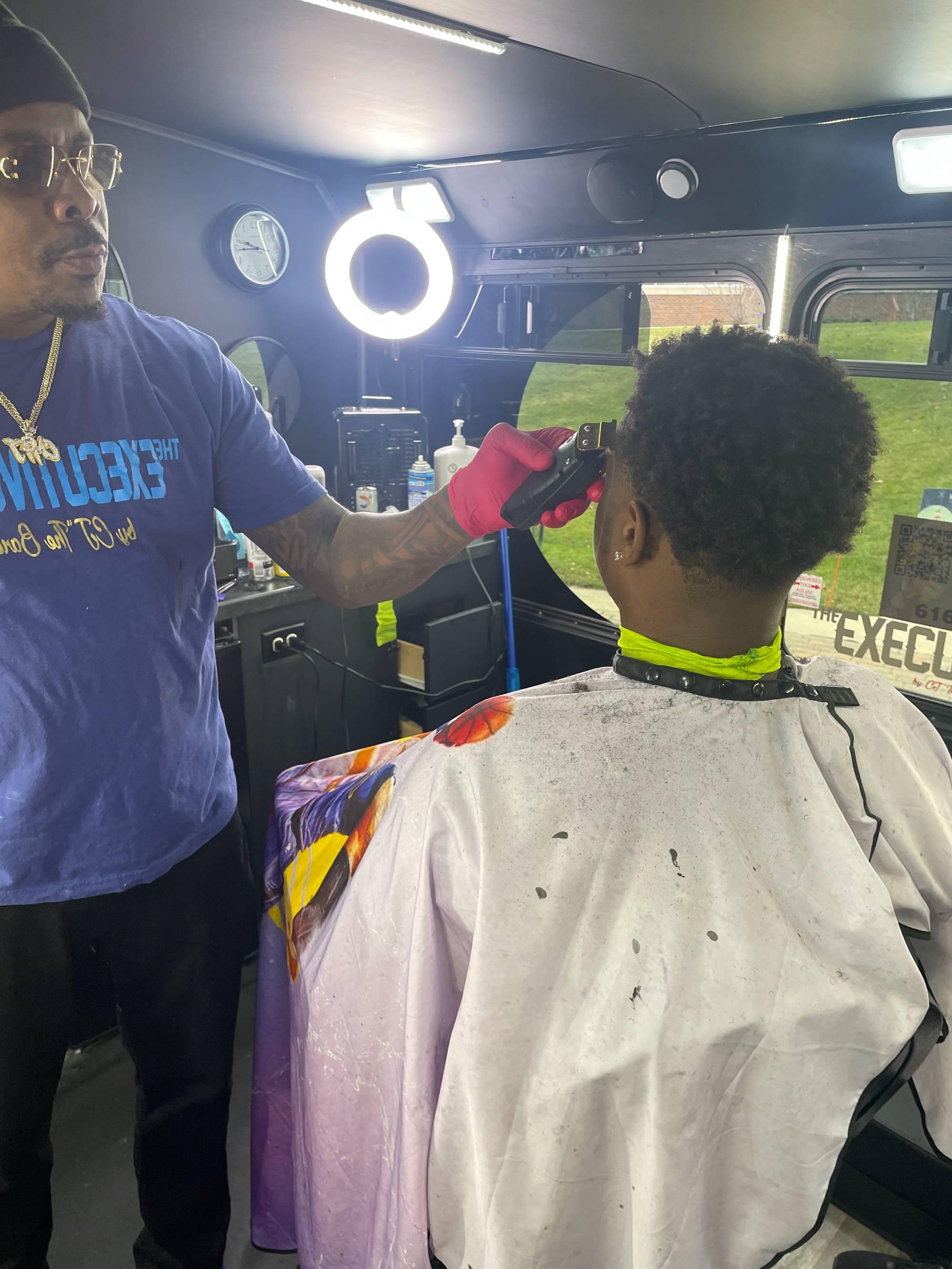 Man getting a haircut